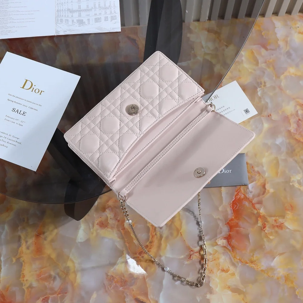Dior Lady D-Joy Micro Pouch / Top Handle Bag in Pink